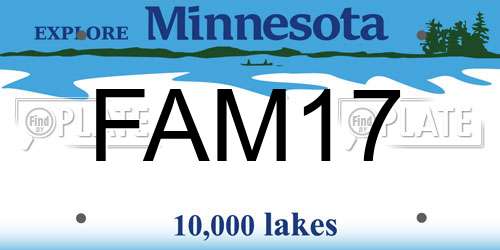 FAM17 Minnesota License Plate