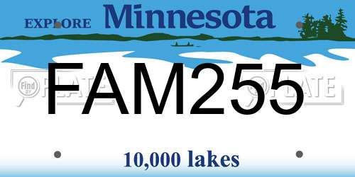 FAM255 Minnesota License Plate
