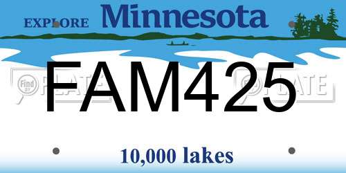 FAM425 Minnesota License Plate
