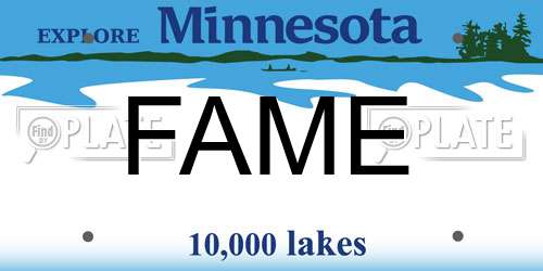 FAME Minnesota License Plate