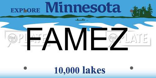 FAMEZ Minnesota License Plate