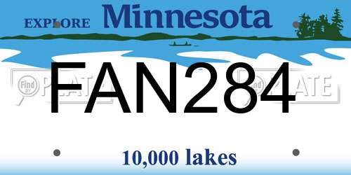 FAN284 Minnesota License Plate