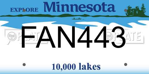 FAN443 Minnesota License Plate