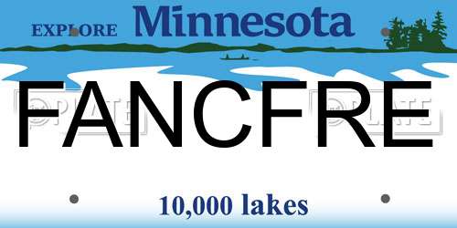 FANCFRE Minnesota License Plate