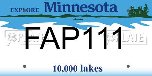 FAP111 Minnesota License Plate
