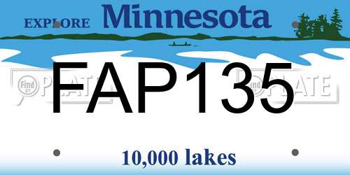 FAP135 Minnesota License Plate