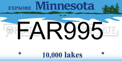 FAR995 Minnesota License Plate