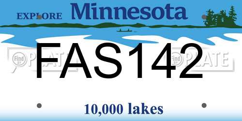FAS142 Minnesota License Plate