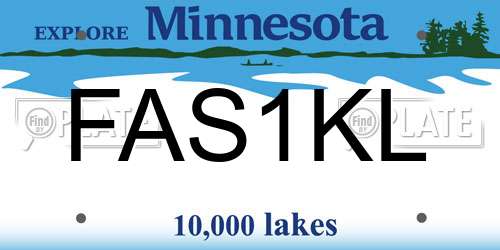 FAS1KL Minnesota License Plate