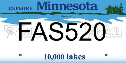 FAS520 Minnesota License Plate