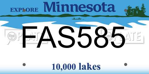 FAS585 Minnesota License Plate