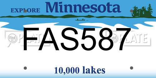 FAS587 Minnesota License Plate