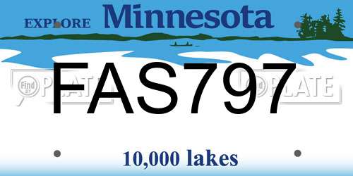 FAS797 Minnesota License Plate