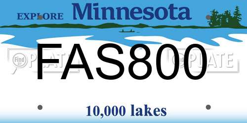 FAS800 Minnesota License Plate