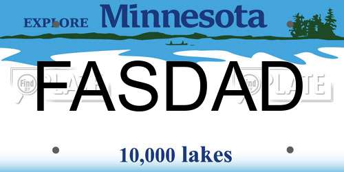 FASDAD Minnesota License Plate