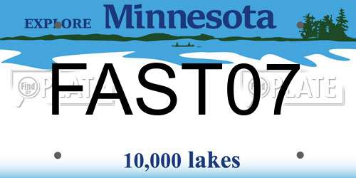 FAST07 Minnesota License Plate