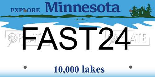 FAST24 Minnesota License Plate