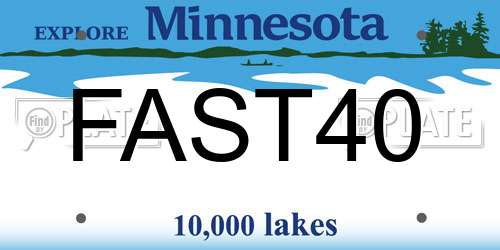 FAST40 Minnesota License Plate