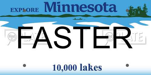 FASTER Minnesota License Plate