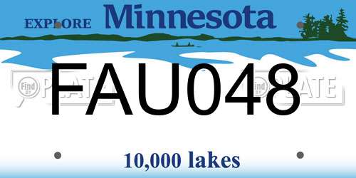 FAU048 Minnesota License Plate
