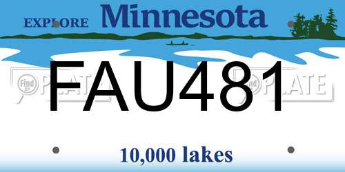 FAU481 Minnesota License Plate