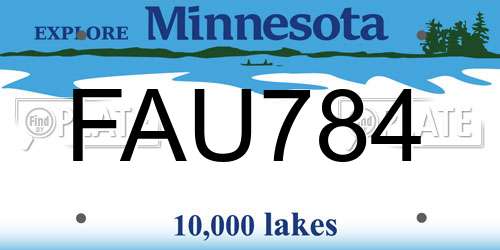 FAU784 Minnesota License Plate