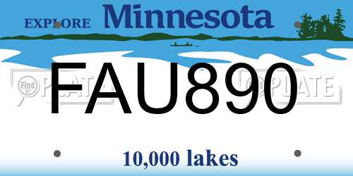 FAU890 Minnesota License Plate