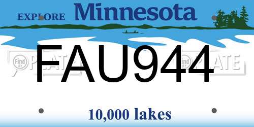 FAU944 Minnesota License Plate