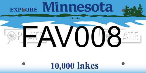 FAV008 Minnesota License Plate