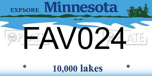 FAV024 Minnesota License Plate