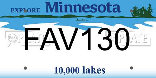 FAV130 Minnesota License Plate