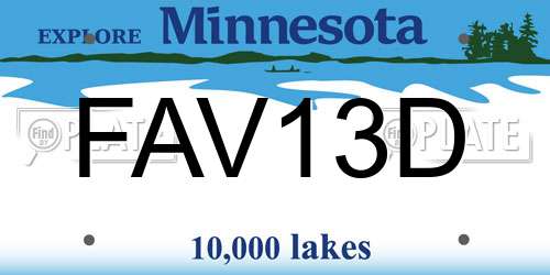 FAV13D Minnesota License Plate