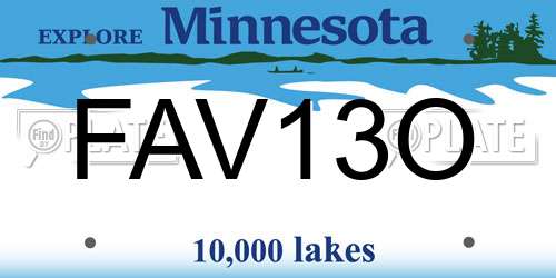 FAV13O Minnesota License Plate
