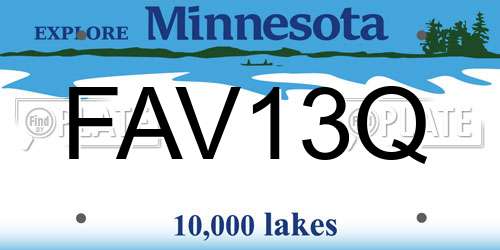 FAV13Q Minnesota License Plate