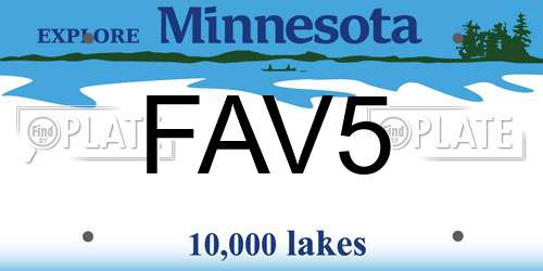 FAV5 Minnesota License Plate