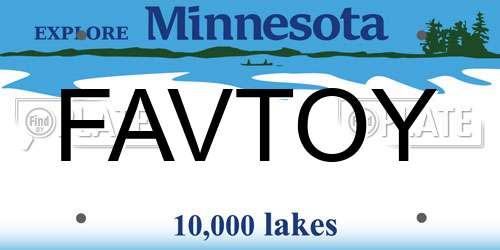 FAVTOY Minnesota License Plate