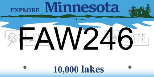 FAW246 Minnesota License Plate