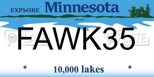 FAWK35 Minnesota License Plate