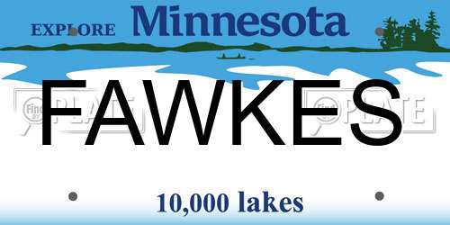 FAWKES Minnesota License Plate