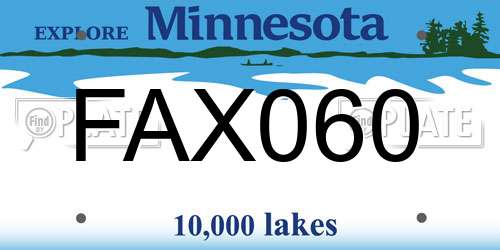 FAX060 Minnesota License Plate