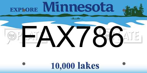 FAX786 Minnesota License Plate