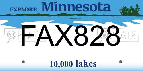 FAX828 Minnesota License Plate