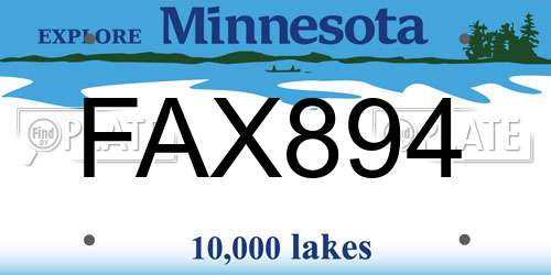FAX894 Minnesota License Plate