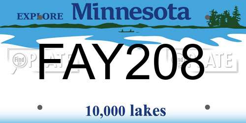 FAY208 Minnesota License Plate