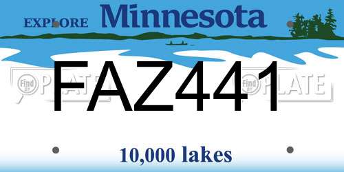 FAZ441 Minnesota License Plate