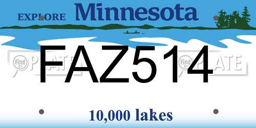 FAZ514 Minnesota License Plate