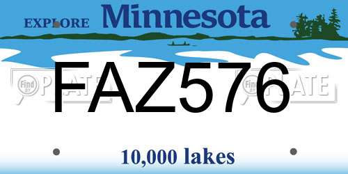 FAZ576 Minnesota License Plate