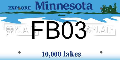 FB03 Minnesota License Plate