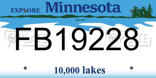 FB19228 Minnesota License Plate