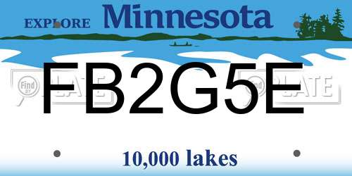 FB2G5E Minnesota License Plate
